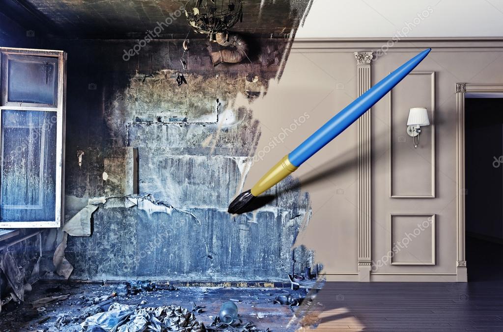 明るくリフォームされたキッチンと浴室の写真